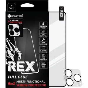 Ochranné sklo celotvárové + Ochranné sklo na kameru pre iPhone 14 Pro, Sturdo Rex, čierne #1259208