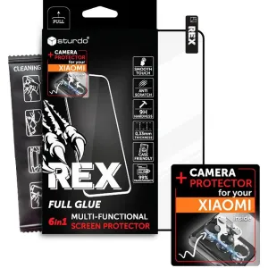 Sturdo Rex protective glass + Camera protection Xiaomi Redmi Note 12 4G, Full Glue, 6v1