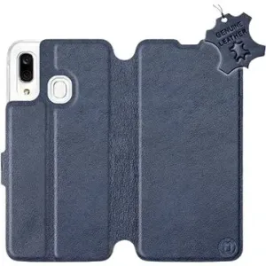 Flip puzdro na mobil Samsung Galaxy A40 – Modré – kožené – Blue Leather