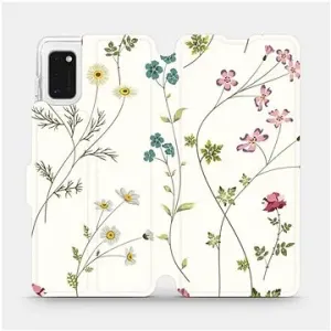 Flipové puzdro na mobil Samsung Galaxy A41 – MD03S Tenké rastlinky s kvetmi