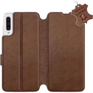Flip puzdro na mobil Samsung Galaxy A50 – Hnedé – kožené – Brown Leather