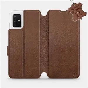 Flip puzdro na mobil Samsung Galaxy A51 – Hnedé – kožené – Brown Leather