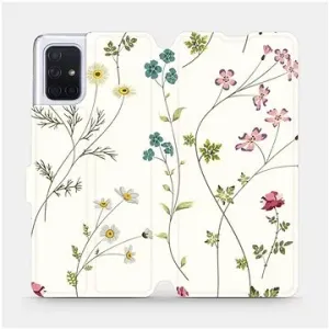 Flipové puzdro na mobil Samsung Galaxy A71 – MD03S Tenké rastlinky s kvetmi