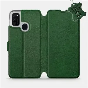 Flip puzdro na mobil Samsung Galaxy M21 – Zelené – kožené – Green Leather