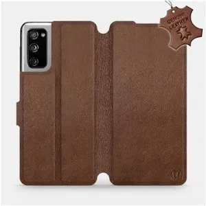 Flipové puzdro na mobil Samsung Galaxy S20 FE – Hnedé – kožené – Brown Leather