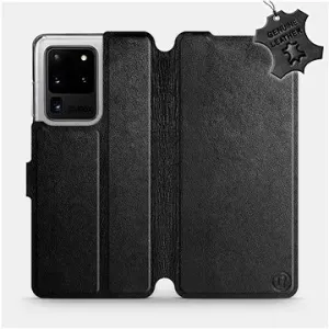 Flip puzdro na mobil Samsung Galaxy S20 Ultra – Čierne – kožené – Black Leather