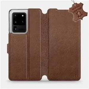 Flip puzdro na mobil Samsung Galaxy S20 Ultra – Hnedé – kožené – Brown Leather