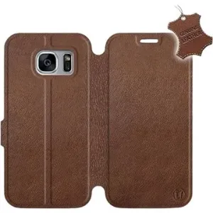 Flip puzdro na mobil Samsung Galaxy S7 Edge – Hnedé – kožené – Brown Leather