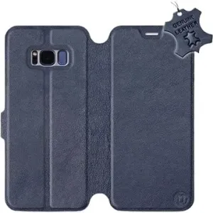 Flip puzdro na mobil Samsung Galaxy S8 – Modré – kožené – Blue Leather