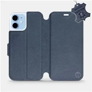 Flipové puzdro na mobil Apple iPhone 12 mini – Modré – kožené – Blue Leather