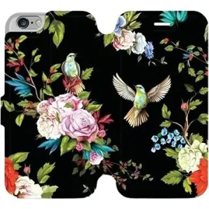 Flipové puzdro na mobil Apple iPhone 6/iPhone 6s – VD09S Vtáky a kvety