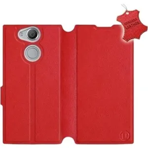 Flip puzdro na mobil Sony Xperia XA2 – Červené – kožené – Red Leather