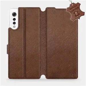 Flip puzdro na mobil LG Velvet – Hnedé – kožené – Brown Leather