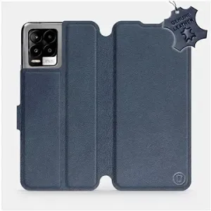 Kožené flip puzdro na mobil Realme 8 – Modré – Blue Leather