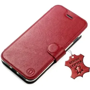 Mobiwear kožené flip na Motorola Moto G32 – Tmavo červené