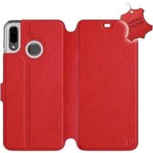 Flip puzdro na mobil Huawei Nova 3 – Červené – kožené – Red Leather