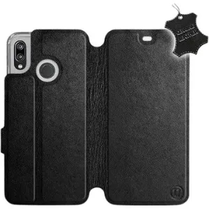 Flip puzdro na mobil Huawei P20 Lite – Čierne – kožené – Black Leather