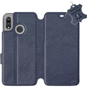 Flip puzdro na mobil Huawei P20 Lite – Modré – kožené – Blue Leather