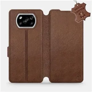 Flipové puzdro na mobil Xiaomi POCO X3 NFC – Hnedé – kožené – Brown Leather