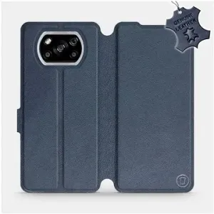 Flipové puzdro na mobil Xiaomi POCO X3 NFC – Modré – kožené – Blue Leather