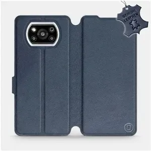 Kožené flip puzdro na mobil Xiaomi Poco X3 Pro – Modré – Blue Leather