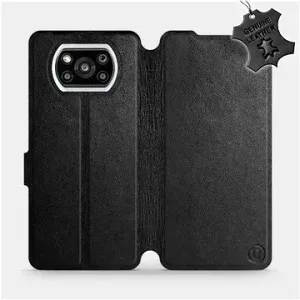 Kožené flip puzdro na mobil Xiaomi Poco X3 Pro – Čierne – Black Leather