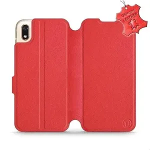 Flip puzdro na mobil Huawei Y5 2019 – Červené – kožené – Red Leather