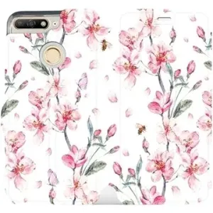 Flipové puzdro na mobil Huawei Y6 Prime 2018 – M124S Ružové kvety