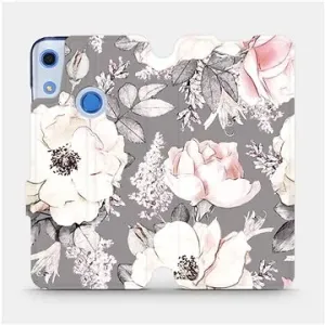 Flipové puzdro na mobil Huawei Y6S – MX06S Kvety na sivom pozadí