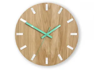 Nástenné hodiny Simple Oak hnedo-mätové