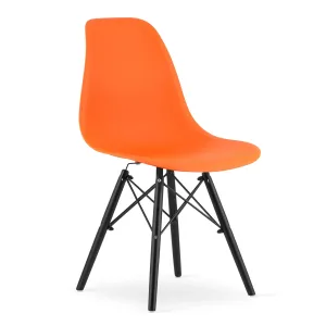 Pomarančová stolička YORK OSAKA s čiernymi nohami