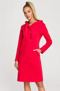 Červené mikinové midi šaty M695 #3489276