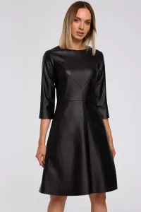 Čierne šaty z eko kože M541 #3500171