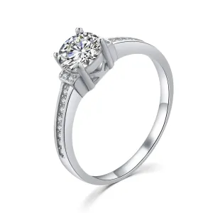 MOISS Elegantný strieborný prsteň s čírymi zirkónmi R00006 51 mm