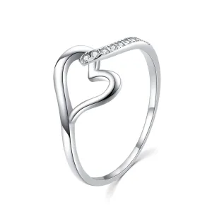 MOISS Očarujúce strieborný prsteň so zirkónmi Srdce R00019 55 mm
