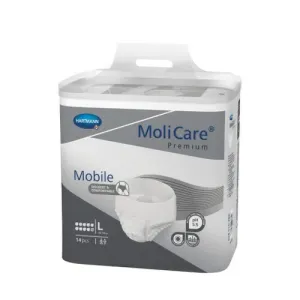 Molicare Premium Mobile 10 kvapiek L nohavičky inkontinenčné plienkové, sivé, 100-150 cm, 2631 ml, 1x14 ks