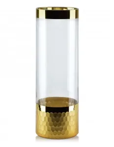 Sklenená váza Serenite 29,8 cm číra/zlatá