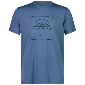 MONS ROYALE ICON Pánske funkčné tričko z Merina, modrá, veľkosť #5495386