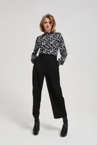 Plain trousers with wide legs