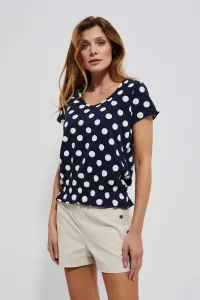 Polka dot blouse with V-neck