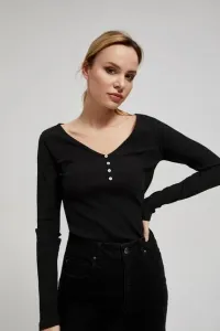 Ribbed blouse with buttons