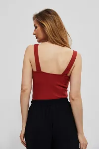 Ribbed top with wide straps - red #4758713
