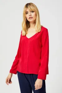 Shirt with decorative front - red