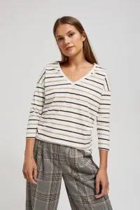 Striped blouse with V-neck #7961539