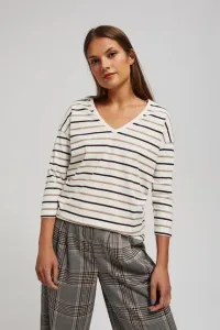 Striped blouse with V-neck #8365173