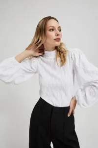 Turtleneck blouse with puff sleeves