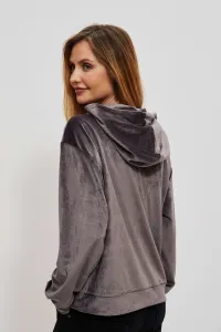 Velour hoodie - gray #4760278