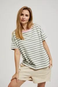 Women's striped T-shirt MOODO - olive #9506579