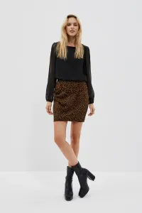 Skirt with print and metallic thread