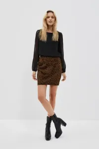 Skirt with print and metallic thread